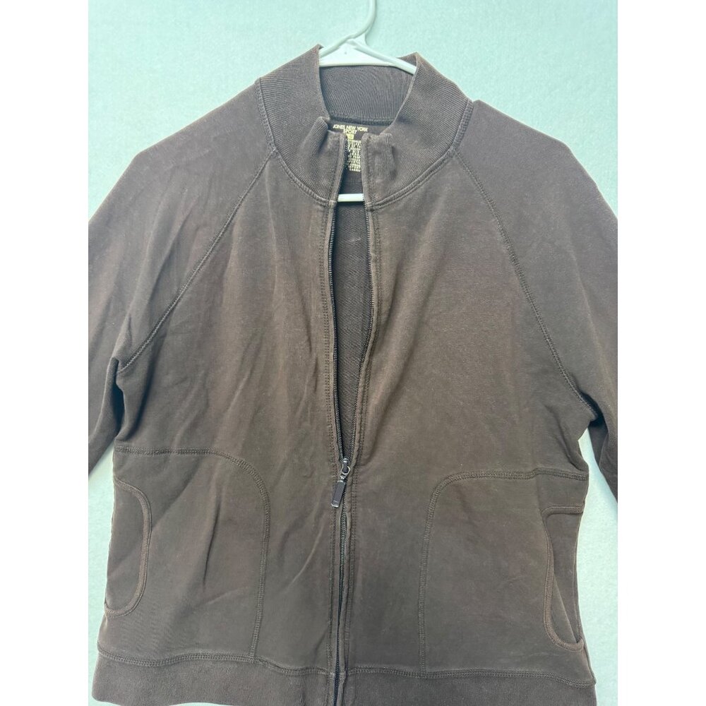 Jones New York Brown Full-Zip Jacket Womens Large - Picture 4 of 10